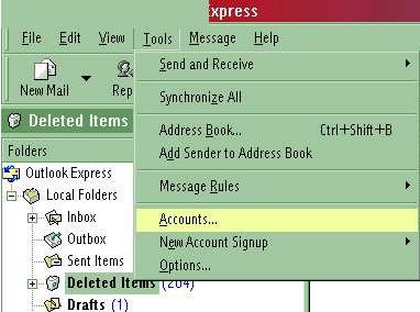 set up email account in outlook express